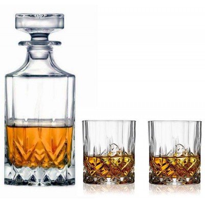 Whisky Karaf set - 1 karaf plus 2 tumbler glazen